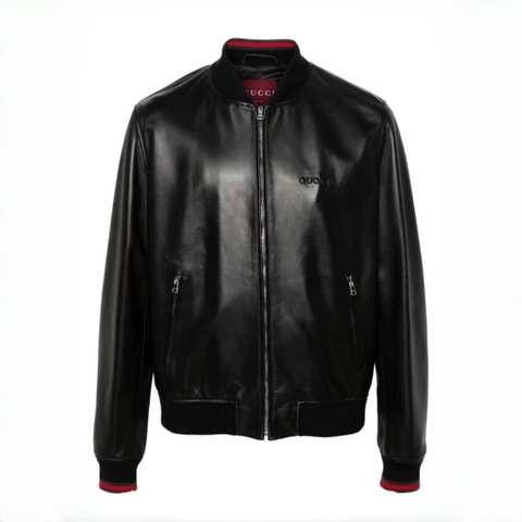 ÁO GUCCI GG LAMBSKIN LEATHER BOMBER JACKET TOP QUALITY AAA DA CỪU