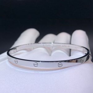 Vòng tay Cartier Love mẫu nhỏ vàng trắng 18K