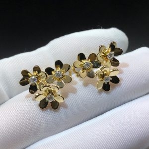 Bông tai Van Cleef & Arpels Mini Frivole kim cương vàng hồng 18K