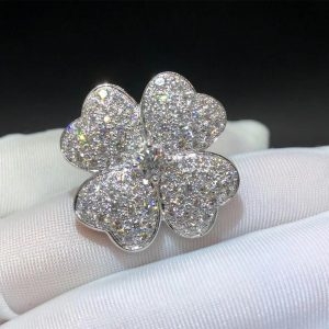 Nhẫn Van Cleef & Arpels Cosmos Kim cương vàng trắng 18K