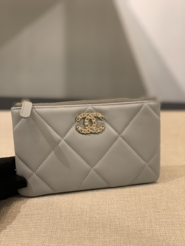 VÍ CHANEL LAMBSKIN GREY DA HAAS