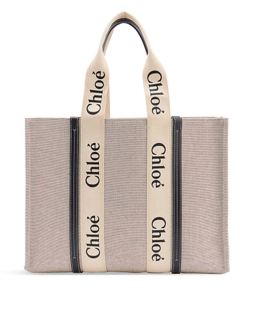 TÚI CHLOE Woody large cotton tote bag