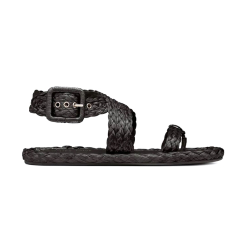 DÉP SANDAL DIOR Dior Ocean Thong Sandal Black Braided Raffia