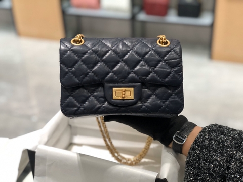 TÚI CHANEL 2.55 MINI LAMBSKIN BLACK DA HAAS GOLD 20