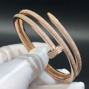 Vòng tay Cartier Juste Un Clou 2 kim cương vàng hồng 18K