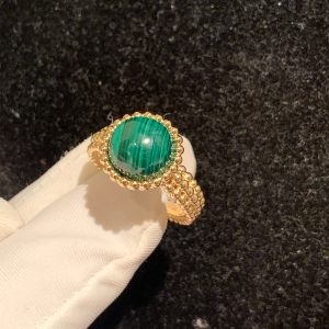 Nhẫn Van Cleef & Arpels Perlee Couleurs Malachite vàng hồng 18K