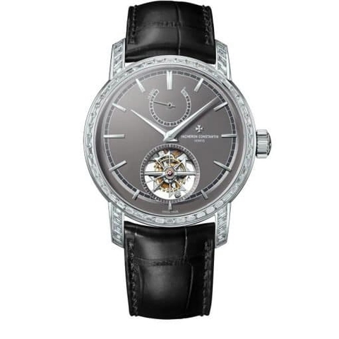 Đồng hồ Vacheron Constantin Traditionnelle Diamond Tourbillon mặt số màu xám