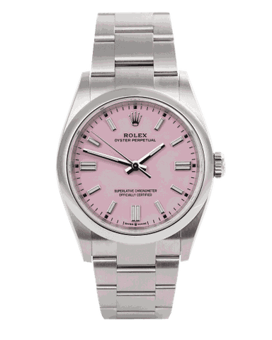 Đồng hồ Rolex Oyster Perpetual Candy Pink mặt số màu hồng
