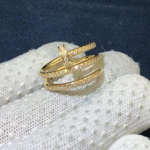 Nhẫn Cartier Juste Un Clou full kim cương vàng hồng 18K