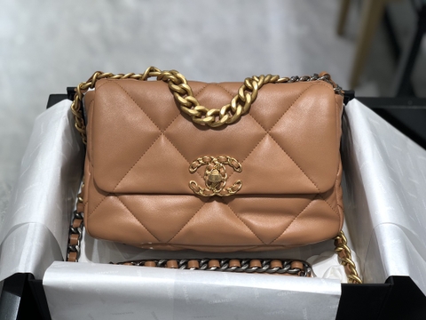 TÚI CHANEL 19 LAMBSKIN BROWN DA HAAS