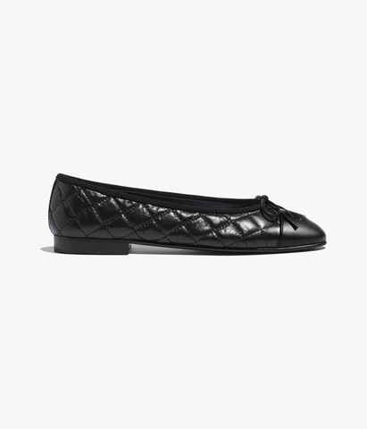 GIÀY CHANEL BALLERINA LOGO BLACK DIAMOND