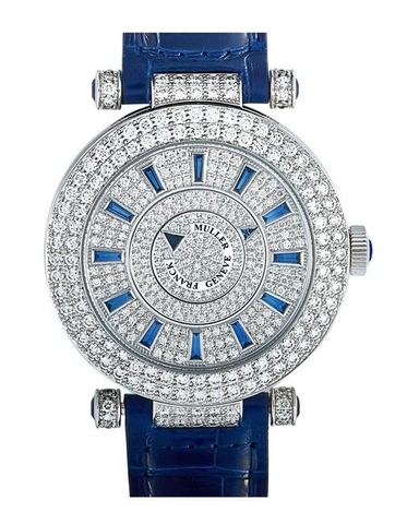 FRANCK MULLER Metallic Round Automatic Diamond Silver Dial Mens Watch