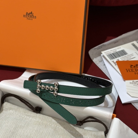 DÂY LƯNG HERMES Calfskin and Silver Buckle