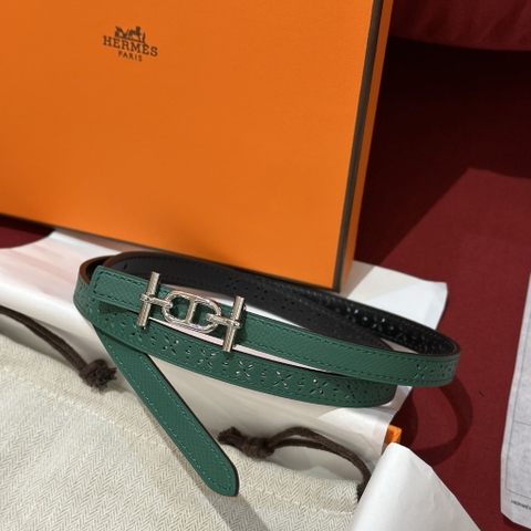 DÂY LƯNG HERMES Calfskin and Silver Buckle