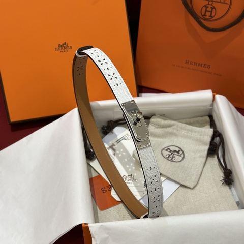 DÂY LƯNG HERMES Calfskin and Silver Buckle