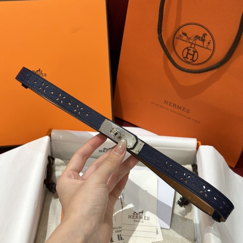 DÂY LƯNG HERMES Calfskin and Silver Buckle