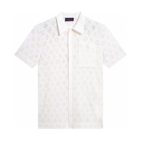 ÁO LOUIS VUITTON POLO SHIRT WHITE MÀU TRẮNG DỆT KIM