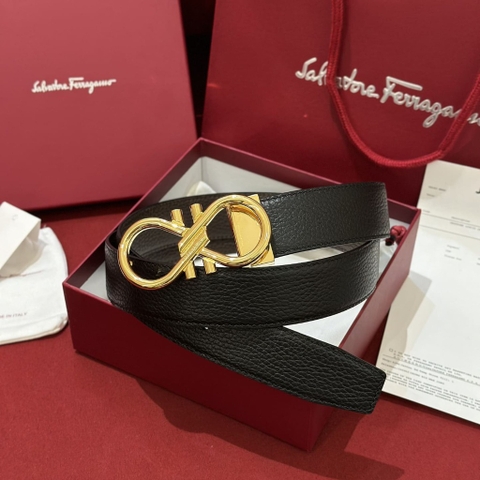 DÂY LƯNG SALVATORE FERRAGAMO Calfskin and Gold Buckle