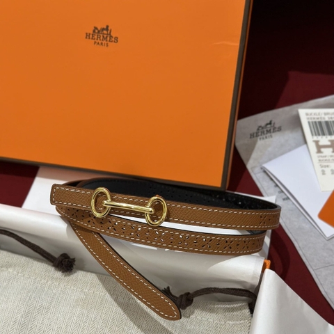 DÂY LƯNG HERMES Calfskin and Gold Buckle
