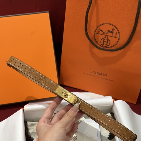 DÂY LƯNG HERMES Calfskin and Gold Buckle