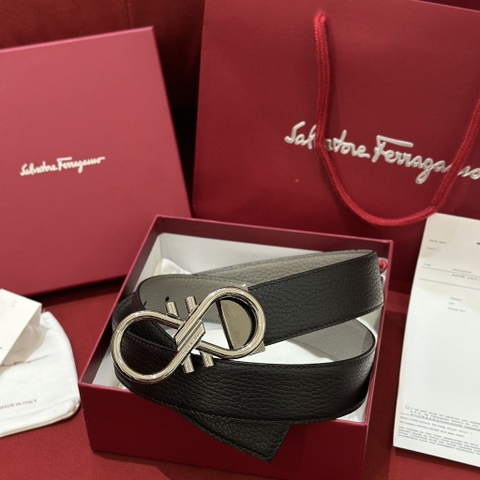 DÂY LƯNG SALVATORE FERRAGAMO Calfskin and Silver Buckle