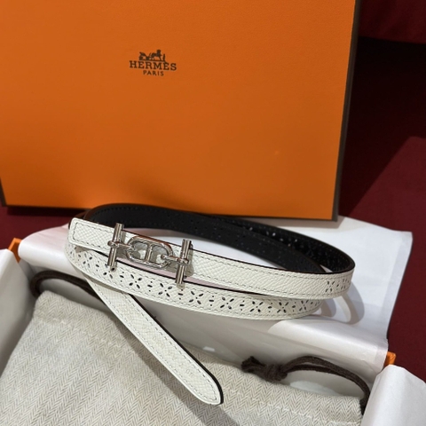 DÂY LƯNG HERMES Calfskin and Silver Buckle