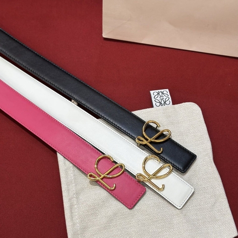 DÂY LƯNG LOEWE Calfskin and Gold Buckle