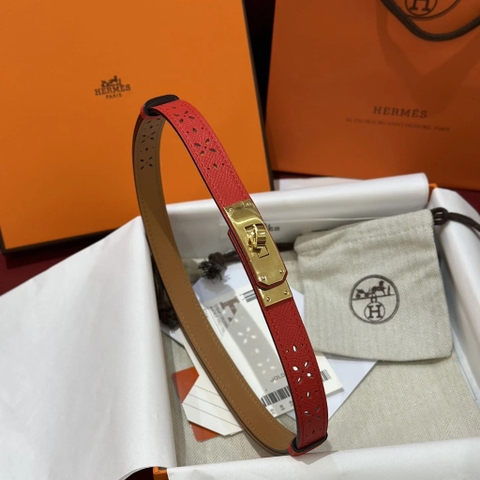 DÂY LƯNG HERMES Calfskin and Gold Buckle