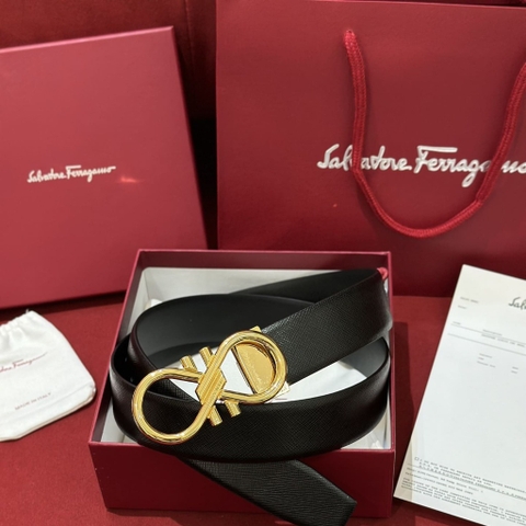 DÂY LƯNG SALVATORE FERRAGAMO Calfskin and Gold Buckle