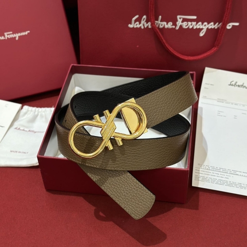 DÂY LƯNG SALVATORE FERRAGAMO Calfskin and Gold Buckle