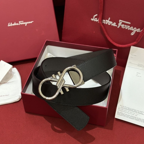 DÂY LƯNG SALVATORE FERRAGAMO Calfskin and Silver Buckle