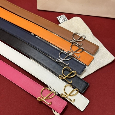 DÂY LƯNG LOEWE Calfskin and Silver Buckle