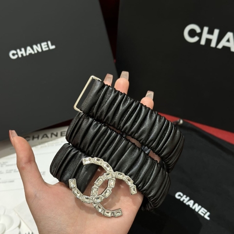 DÂY LƯNG CHANEL Diamond Calfskin and Silver Buckle