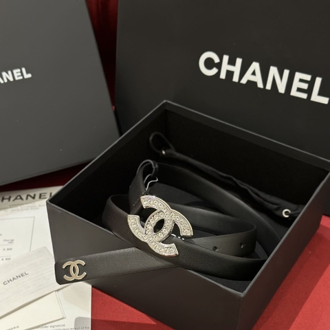 DÂY LƯNG CHANEL Diamond Calfskin and Silver Buckle