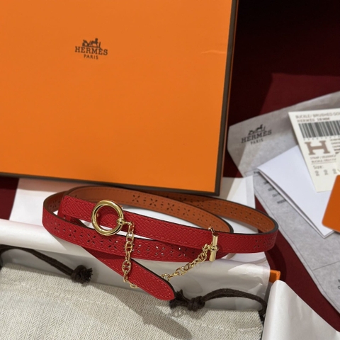 DÂY LƯNG HERMES Calfskin and Silver Buckle