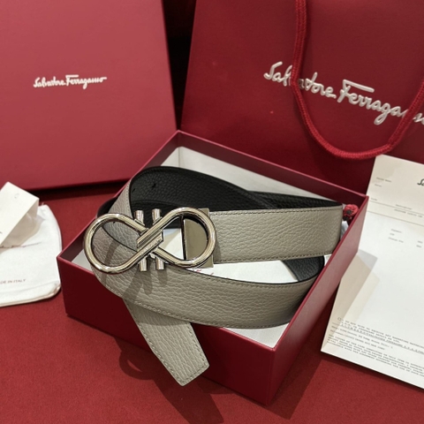 DÂY LƯNG SALVATORE FERRAGAMO Calfskin and Silver Buckle