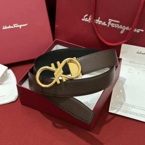 DÂY LƯNG SALVATORE FERRAGAMO Calfskin and Gold Buckle