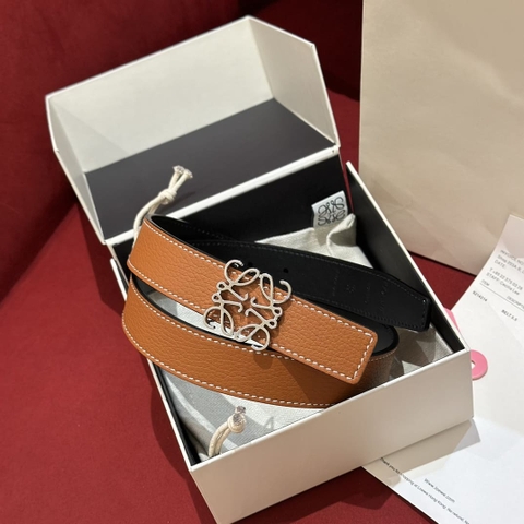DÂY LƯNG LOEWE Calfskin and Silver Buckle