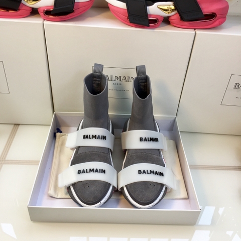 GIÀY BALMAIN GREY PINK HIGH TOP SNEAKERS