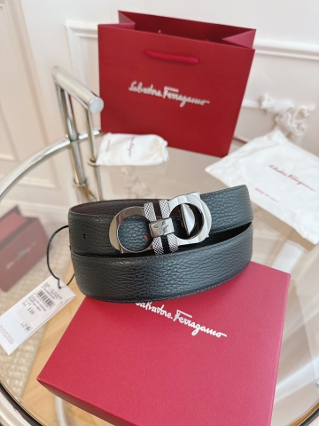 DÂY LƯNG Salvatore Ferragamo Adjustable Gancini Belt Khóa đen