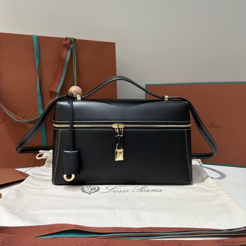 TÚI Loro Piana Women Extra bằng da bê màu đen