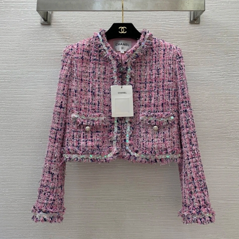 ÁO CHANEL TWEED PINK Jacket Top AAA