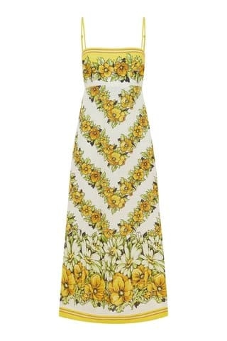 VÁY HAI DÂY ALEMAIS GISELA MIDI FLORAL PARTY High Classy