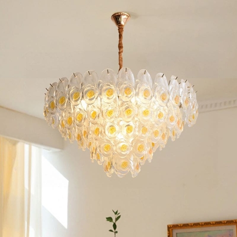 Đèn Chùm hoa hồng căn hộ cao cấp sang trọng phong cách Pháp S185(Liên hệ để được giá tốt nhất)