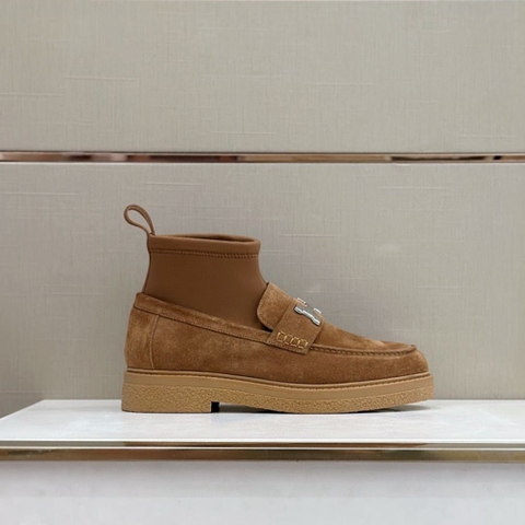 GIÀY HERMES SNEAKER HIGH SPORTS SUEDE BROWN