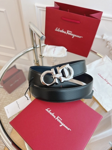 DÂY LƯNG Salvatore Ferragamo Adjustable Gancini Belt Khóa bạc