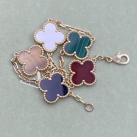 VÒNG TAY VAN CLEEF & ARPELS ALHAMBRA 5 MOTIFS GOLD 18K YELLOW GOLD