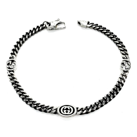 Vòng đeo tay Gucci Double G Fine Edition  rỗng bạc S925