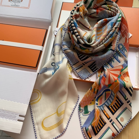 KHĂN HERMES H Family cashmere scarf