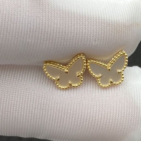 KHUYÊN TAI VAN CLEEF & ARPELS ALHAMBRA M.O.P BUTTERFLY GOLD 18K YELLOW GOLD